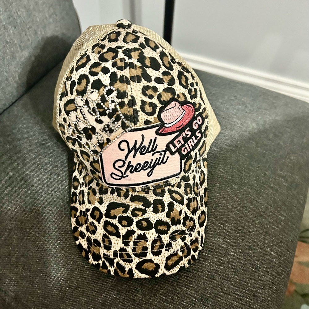 Leopard Print Trucker Hat with Patch